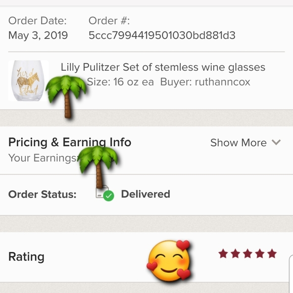 🌴Lilly Pulitzer Wine Glasses, Stemless - Picture 4 of 4